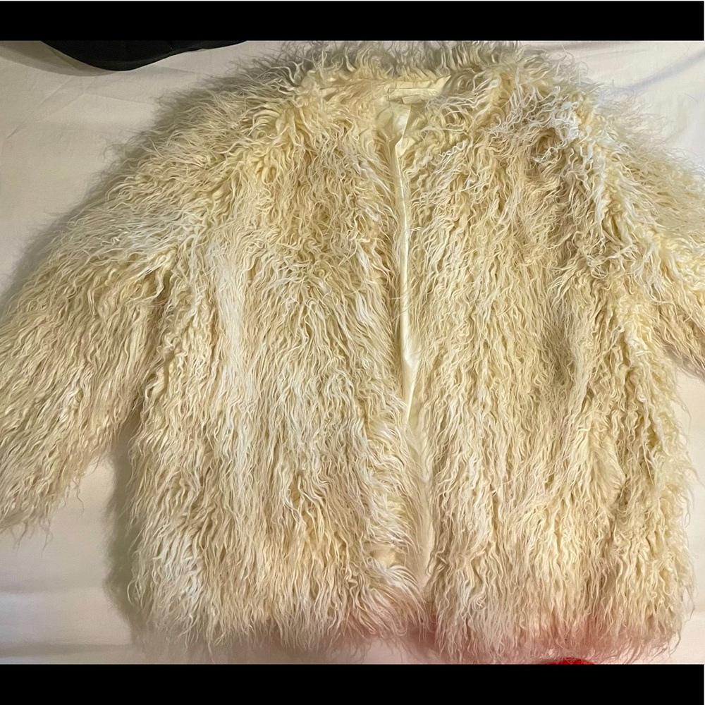 White shaggy boho jacket